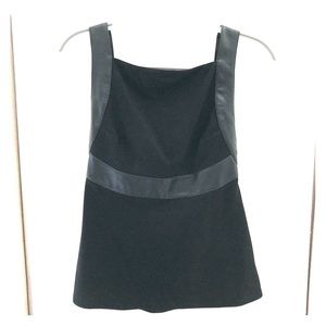 BAILEY 44 black leather accent blouse